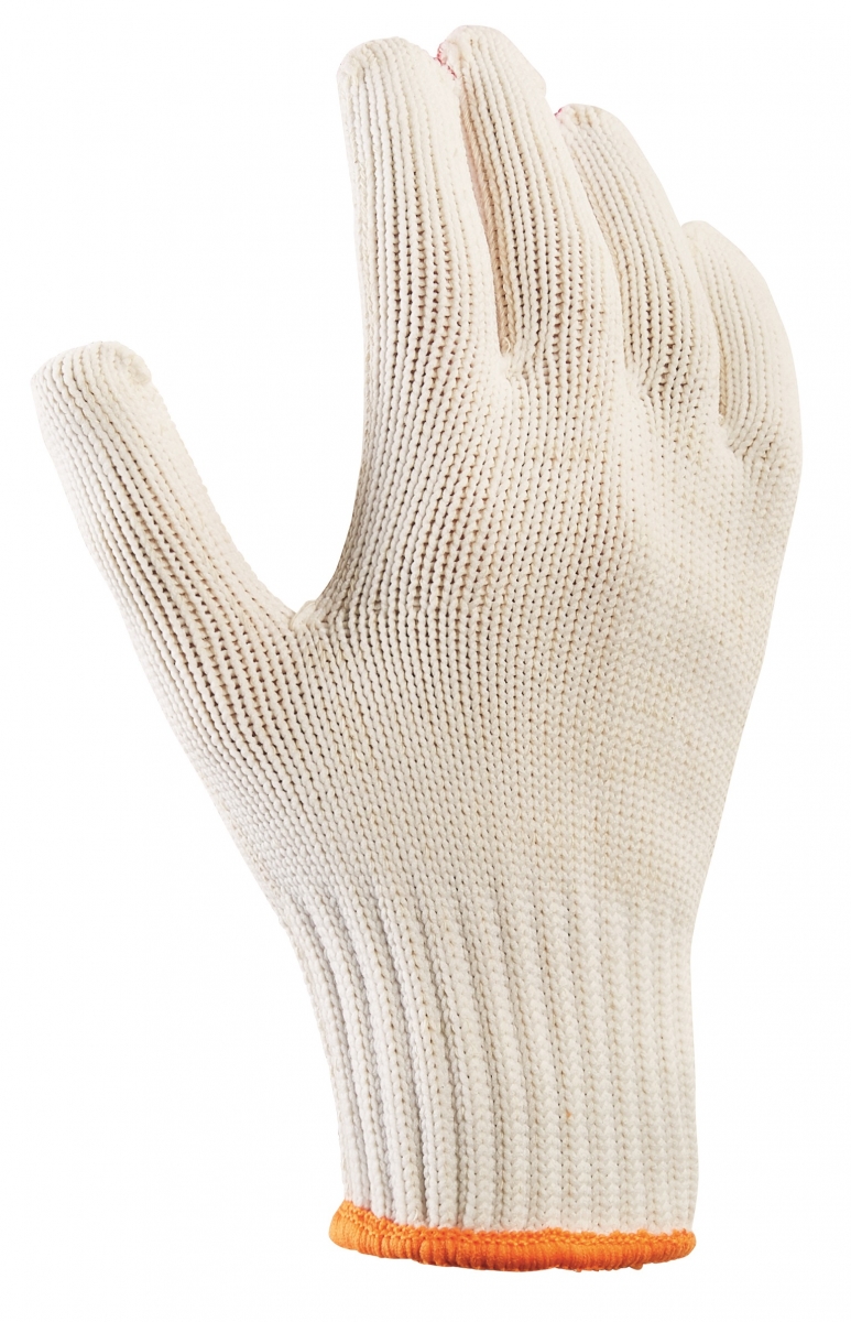 BIG-TEXXOR-Baumwoll-/Nylon-Grobstrick-Arbeits-Handschuhe, beige, rote Noppen