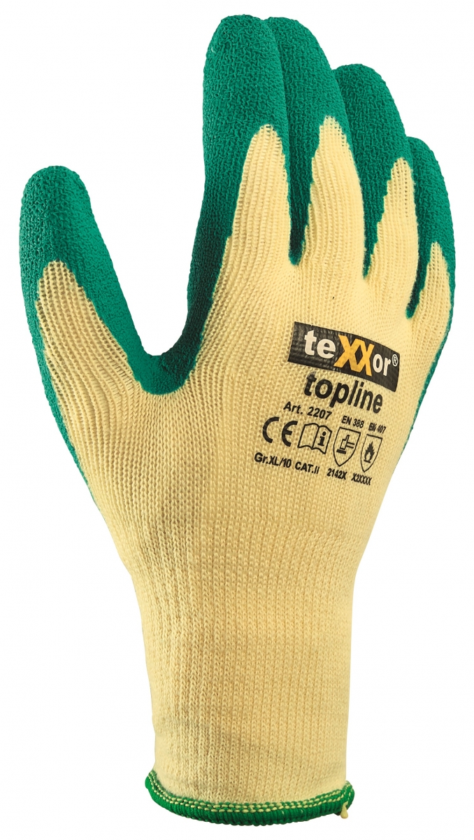 BIG-TEXXOR-Baumwoll-/Polyester-Grobstrick-Arbeits-Handschuhe, grün