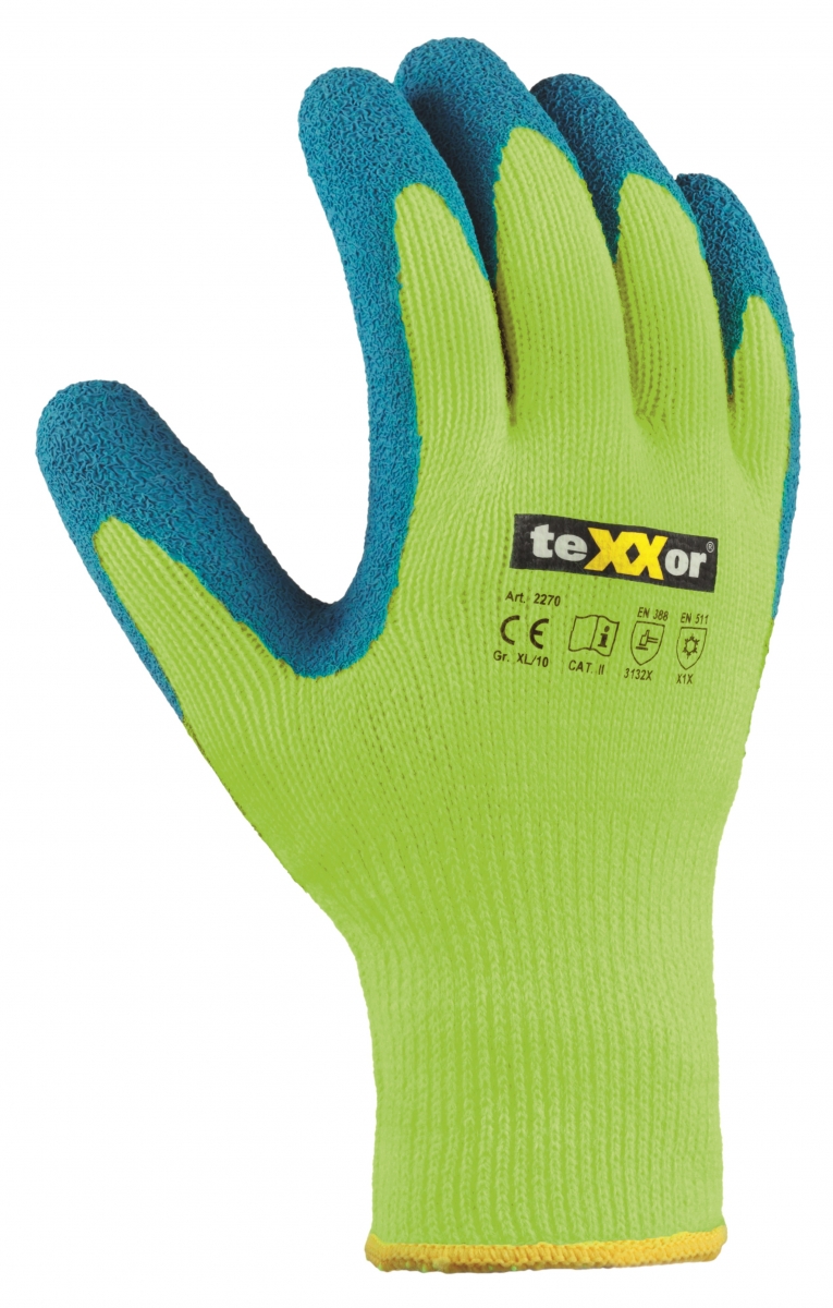 BIG-TEXXOR-Acryl-Winter-Arbeits-Handschuhe, gelb/blau
