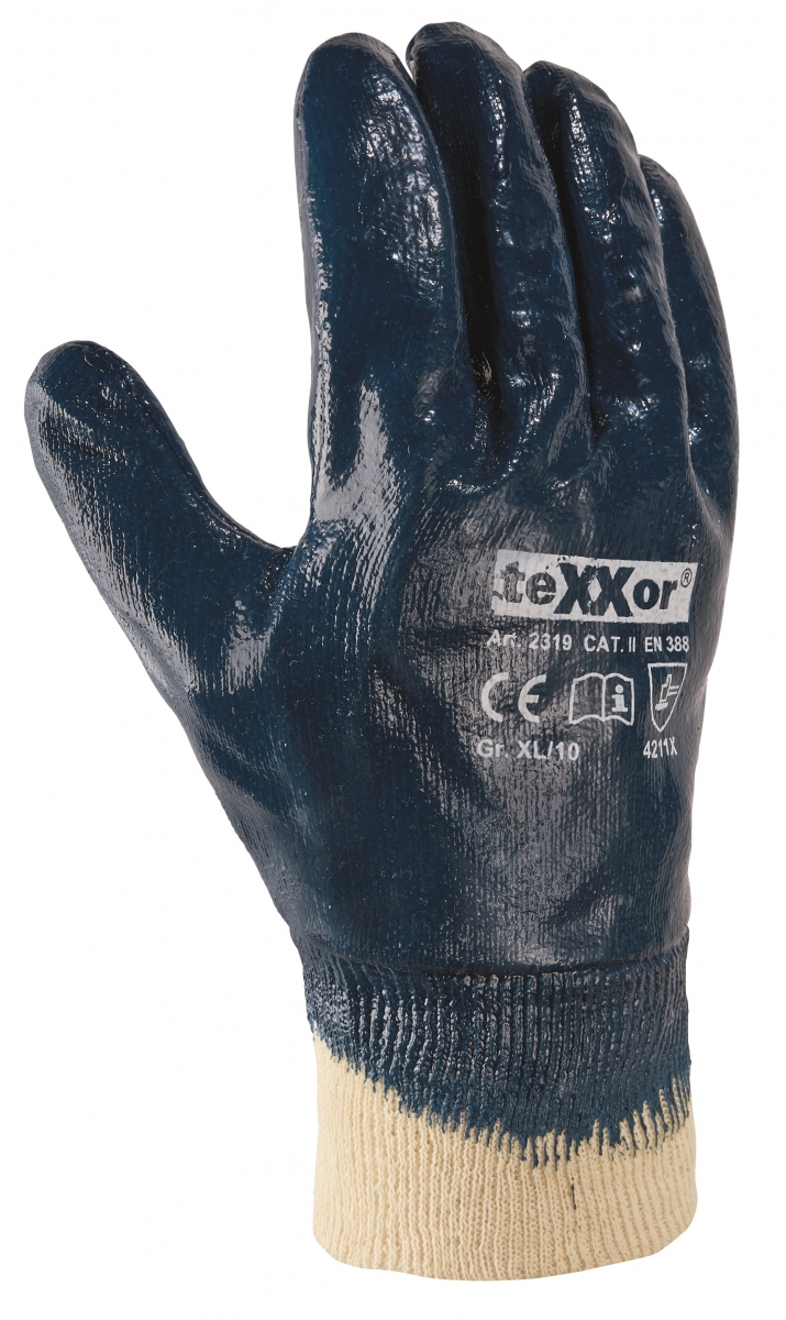 BIG-TEXXOR-Nitril-Arbeits-Handschuhe, beige/blau