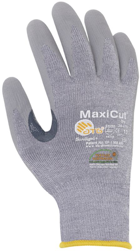 BIG-ATG-Schnittschutz-Strick-Arbeits-Handschuhe, MaxiCut Dry, hellgrau/grau
