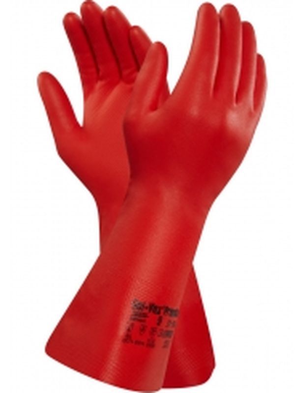 ANSELL-Nitril-Chemikalien-Schutz-Arbeits-Handschuhe, Sol-Vex, Rot