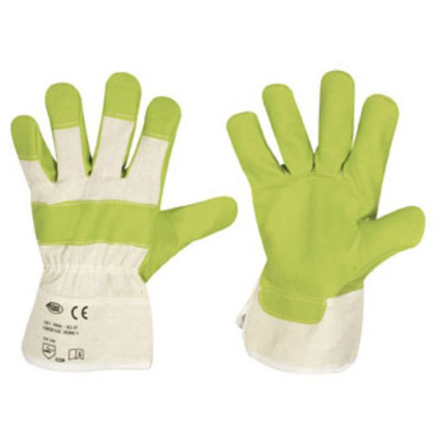 F-STRONGHAND-Kunst-Leder-Arbeits-Handschuhe, KLH, grün