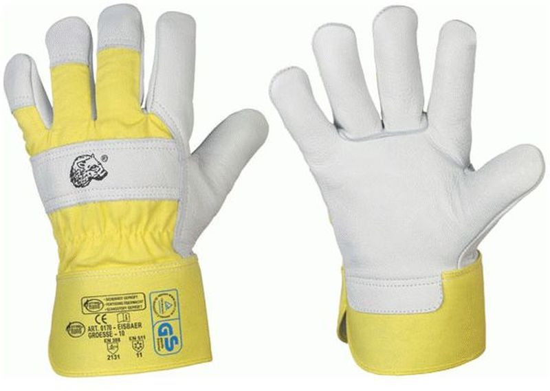 F-STRONGHAND, Leder-Winter-Arbeits-Handschuhe, EISBÄR, gelb