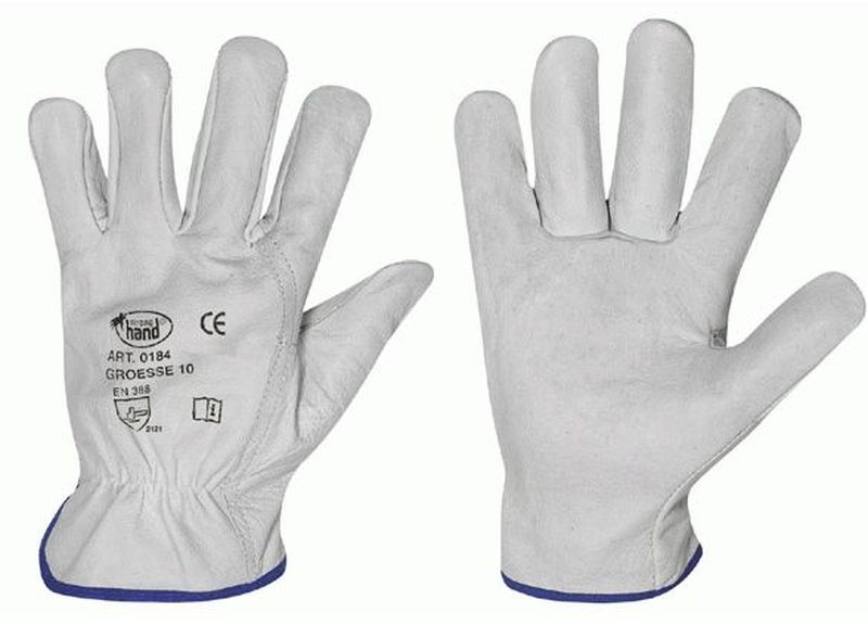 F-Rind-Nappa-Leder-Arbeits-Handschuhe, SILVERSTONE-Driver, weiß