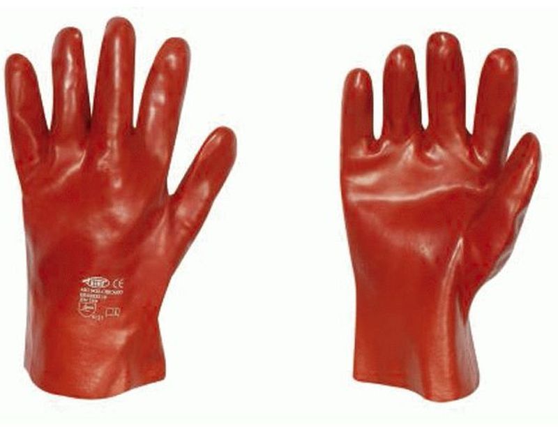 F-STRONGHAND-PVC-Arbeits-Handschuhe, CHICAGO, rot