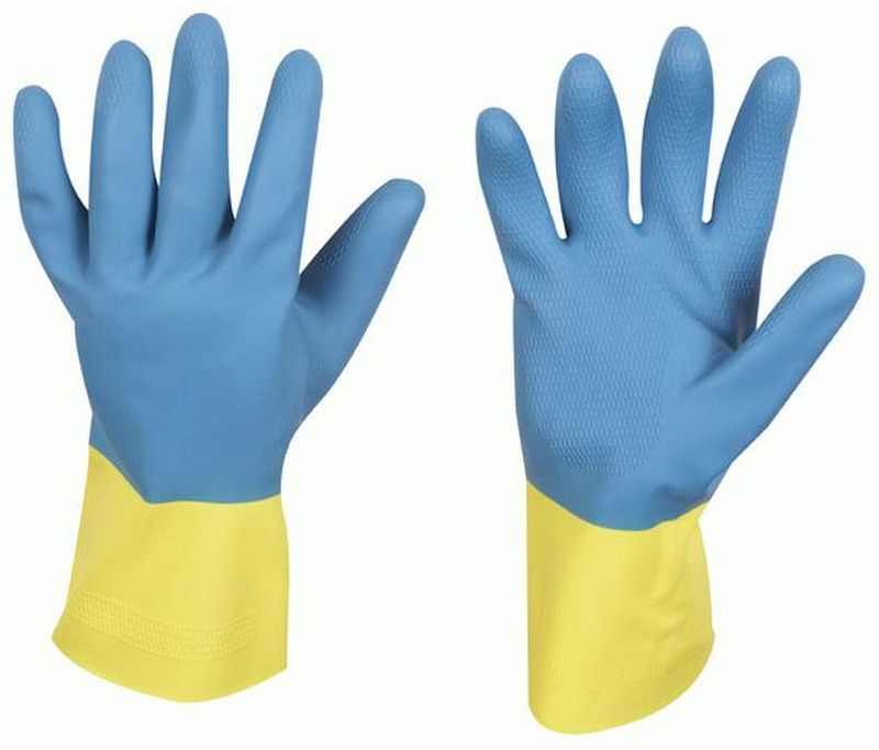 F-STRONGHAND, Neopren-Arbeits-Handschuhe, KENORA, blau/gelb