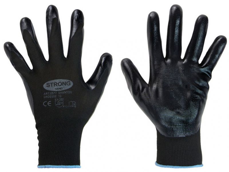 F-STRONGHAND, Nitril-Arbeits-Handschuhe, SHANTOU, schwarz