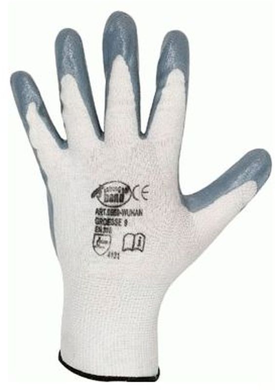 F-STRONGHAND, Nitril-Arbeits-Handschuhe, WUHAN, weiß/grau