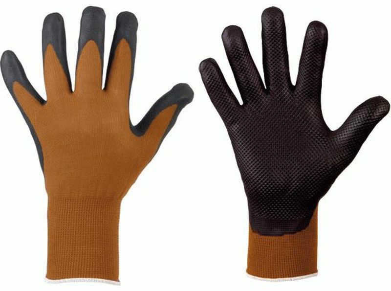 F-STRONGHAND, Nitril-Arbeits-Handschuhe, DALIAN, schwarz/braun