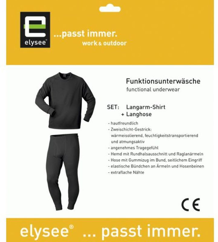 F-ELYSEE-Funktions-Unterwäsche-Set, Hemd und Hose, DELPHI, schwarz