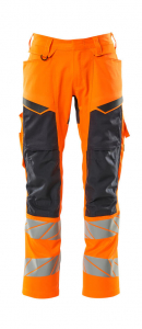 MASCOT-Warnschutz-Bundhose mit Knietaschen, Accel. Safe, 82 cm, warnorange/schwarzblau