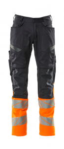 MASCOT-Warnschutz-Bundhose mit Knietaschen, ACCEL SAFE, ca. 76 cm, schwarzblau/warnorange