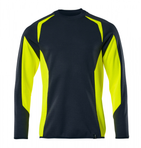 MASCOT-Warnschutz Sweatshirt, Accel. Safe, schwarzblau/warngelb