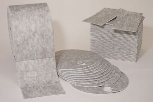 EVERSOAK Absorber Vlies Faabdeckung, grau, ca. 580 g, Dopppelpads, Durchmesser ca. 56 cm, Karton  10 Stck