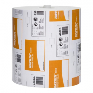 KATRIN SYSTEM HANDTUCHROLLEN Basic, naturweiss, 1-lagig, Karton  6 Rollen