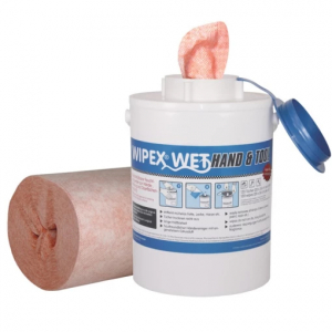 WIPEX-WET Hand & Tool Starterpack, 1 Spender, 2 Rollen Vliesstoff  120 Tcher, 2 Flaschen Reiniger  1 l.