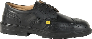 Cofra-GOLDEN ESD S1 FO SR, HALBSCHUH GELOCHTES LEDER SCHWARZ/LEDER HELL BRAUN (ESD)