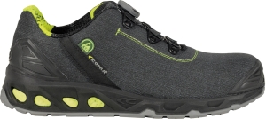Cofra-LUX ESD S3S FO SR, HALBSCHUH LEDER GRAU/GELBER STOFF/APT SOHLE/ESD (BOA SYSTEM)