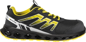 Cofra-CUSHIONING ESD S3S FO SR, HALBSCHUH MICROFASER-NYLON SCHWARZ/GELBER STOFF/FPT ZWIS/ESD