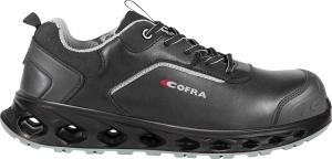 Cofra-ENDURANCE ESD S3S SC FO SR, HALBSCHUH LEDER SCHWARZ/GRAUER STOFF/FPT ZWISCHENSOHLE/ESD