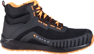 Cofra-BURPEES S1PS SC FO SR, HOCHSCHUH NYLON-MICROFASER SCHWARZ/ORANGER STOFF/APT ZWISCH.