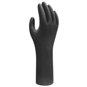 F-*SHOWA 7565 EBT* HANDSCHUHE-NITRIL, SCHWARZ, PUDERFREI, LANG, CAT.3
