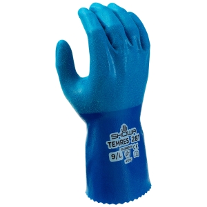 F-SHOWA TEMRES 281 NITRIL HANDSCHUHE-NYLON/ PU, NITRILE, BLAU  CAT 2