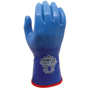 F-*SHOWA TEMRES 282* SHOWA� WINTERHANDSCHUHE-POLYACRYL-NYLON / PU, BLAU, CAT 2