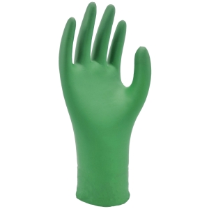 F-*SHOWA 6110PF* HANDSCHUHE, NITRIL, GR�N, PUDERFREI, LANG, CAT.3