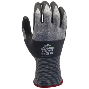 F-SHOWA-MFT-PRO381 SHOWA� HANDSCHUHE, MIKROFASER, NITRILSCHAUM, GRAU / SCHWARZ, KAT 2,