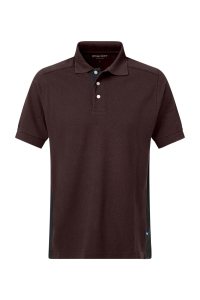Pionier-Poloshirt mit Kontrast, Coffee Bean/Schwarz