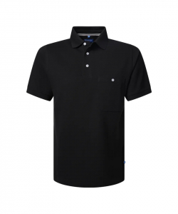 Pionier-Poloshirt mit Brusttasche, Schwarz