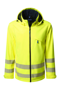 Pionier-PW Hi-Vis Softshell Jacke, High Visible Yellow/Dress Blues