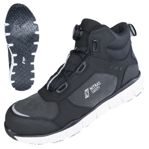 NITRAS SONIC STEP MID FIT, S3S FO HRO SC SR, Sicherheitsstiefel, halbhoch, grau / schwarz