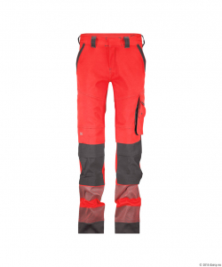 DASSY� Aruba WomenStretch-Warnschutzbundhose mit Kniepolstertaschen, neonrot/zementgrau