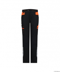 DASSY� Hong Kong WomenStretch-Arbeitshose f�r Damen, schwarz/fluo orange