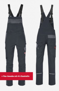 Latzhose ecoFlex schwarz/grau