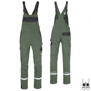 Latzhose ecoFlex +Refl. 17353 oliv/schwarz