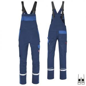 Latzhose ecoFlex +Refl. 17353 marine/blau