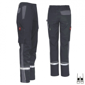 Damenhose ecoFlex +Refl. 17353 schwarz/grau