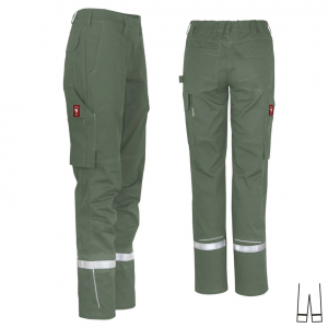 Damenhose uni ecoFlex +Refl. 17353 oliv