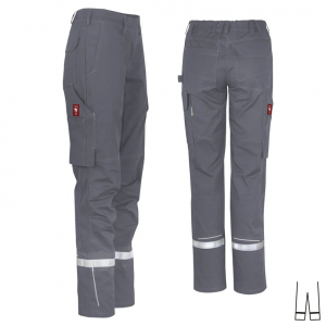 Damenhose uni ecoFlex +Refl. 17353 grau
