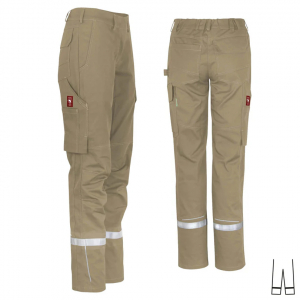 Damenhose uni ecoFlex +Refl. 17353 sahara