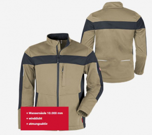 Herren-Softshelljacke ecoFlex sahara/schwarz