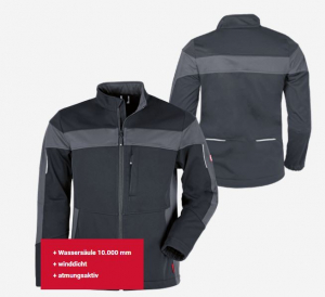 Herren-Softshelljacke ecoFlex schwarz/grau