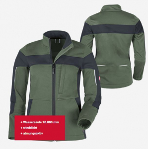 Damen-Softshelljacke ecoFlex oliv/schwarz