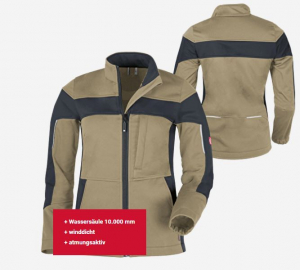 Damen-Softshelljacke ecoFlex sahara/schwarz