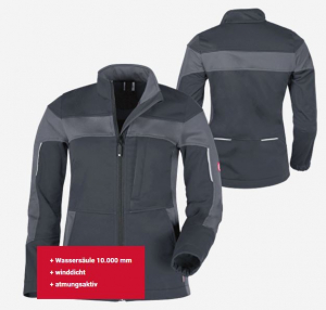 Damen-Softshelljacke ecoFlex schwarz/grau