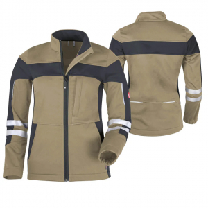 Da-Softshelljacke ecoFlex +Refl. 17353 sahara/schw
